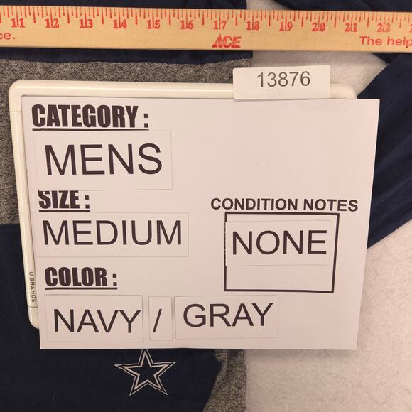 NFL Dallas Cowboys Long Sleeve Outdoor Hoodie Mens Size Medium M Navy Gray - Picture 8 of 8